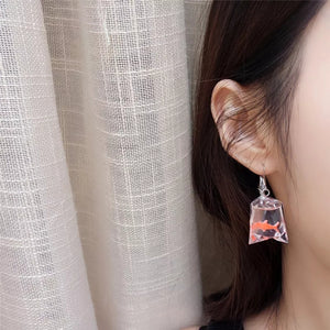 Funny Fish in a bag Earrings