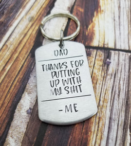 Funny Dad Gift - Dad Thanks for putting up with my shit - Gifts for Dad Funny - Father's Day Gift - Dad Birthday gift - Adult Dad Gift