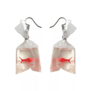 Funny Fish in a bag Earrings