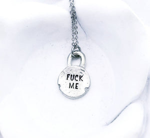 F-ck Me Necklace - Dainty Swear Word Jewelry - Fuck Charm - Silver Funny Jewelry - Girlfriend Gift - Funny Friend Gift - Funny Necklace