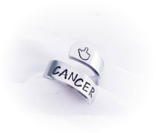 Load image into Gallery viewer, Mature FCK CANCER Wrap Ring - Cancer Loss Gift - Spiral Ring - Fuck Cancer Jewelry - Cancer Survivor Gift- Cancer Sucks - Brain Cancer