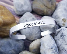 Load image into Gallery viewer, Custom Word Bracelets - Funny Cuff Bracelets - Offensive Jewelry - Cute AF - Fuck off Mature Gifts under 10 - Bachelorette Party Favors