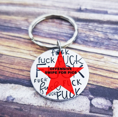 Funny Fuck it all Keychain Tags - Fuck Gifts - Offensive Keychain - Fuck Keychain - Mature Gifts - Funny Gifts for Her - Stamped Keychain