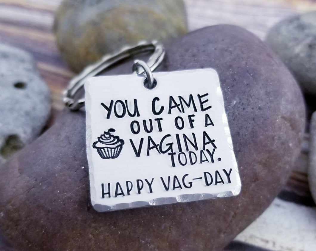 Happy Birthday Keychain Funny Birthday Gift - Happy Vagina Day - Adult Birthday gift -Adult Humor- Cupcake Key Ring -Offensive Friend Gifts