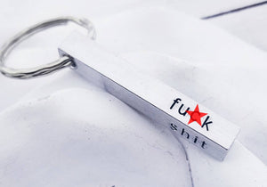 Bar Keychain - Personalized Keychain - 4 Sided Keychain - Fuck Keychain - Swear Word keychain - Funny Gifts for him -Dad Gift - Mom Gift