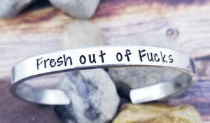 Fresh Out of Fucks Bracelet - Offensive Jewelry - Coworker Gifts - Fuck off Mature Gifts under 10 -   Bachelorette Party- Funny Gifts