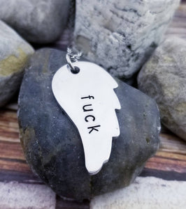 Flying Fuck Wing Necklace - Fuck Jewelry Funny Gifts Angel Wing Necklace Fuck charm necklace- Mature Gifts - Friendship Necklace Friend Gift