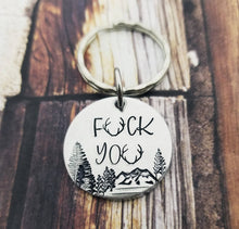 Load image into Gallery viewer, Funny Hunter Gift - Fuck You Key Chain - Humorous Guy Gifts for him - Mature Funny Gifts - Deer Antler Keychain - Deer Hunter Dad Gift