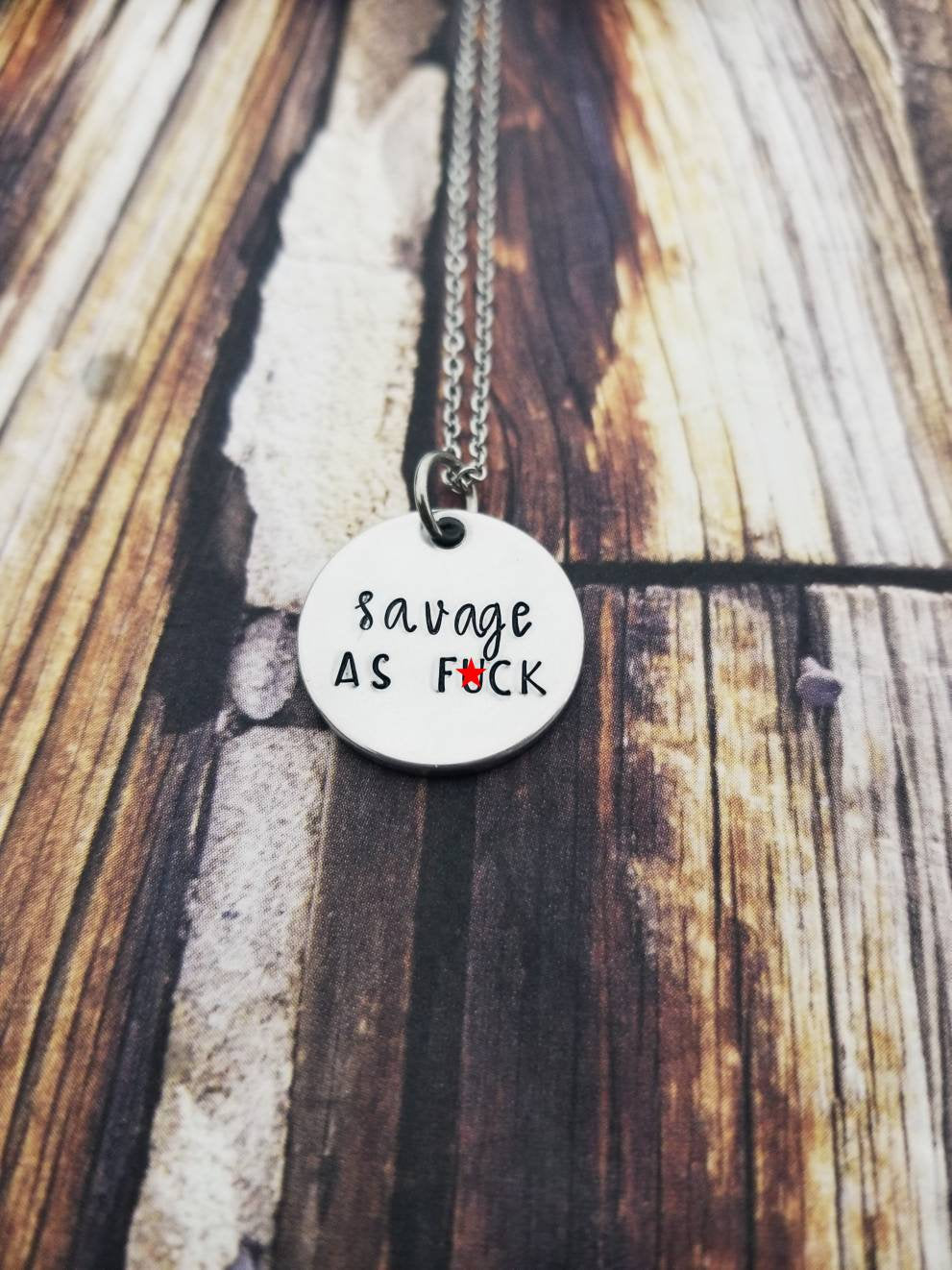 Savage AF Necklace - Friend Gifts Funny - Savage As Fuck - Savage Necklace - Fuck Jewelry - Mature Adult Gifts - Offensive Jewelry - Besties