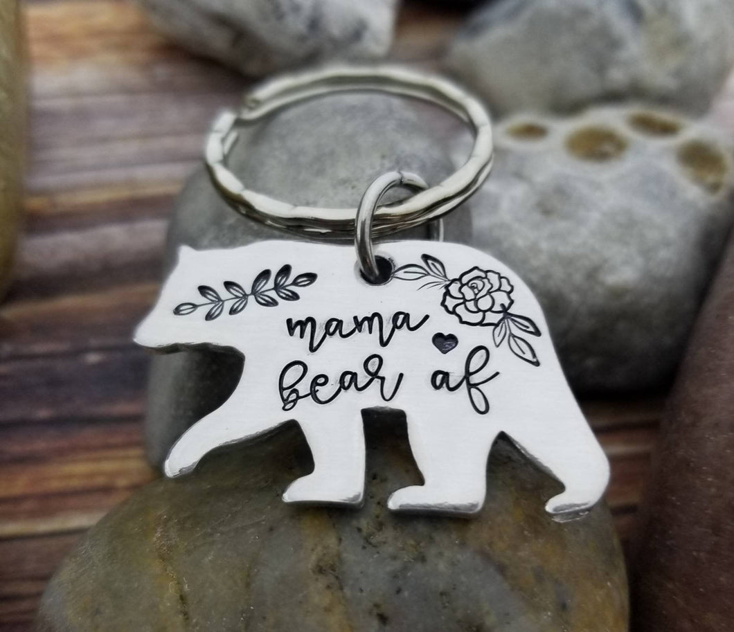 Mama Bear AF Key Ring - Funny Mom Gifts for her - Offensive Gifts - Gag Gifts - Funny Mom Gifts - Mom Bear Gift - Mama Bear As Fuck