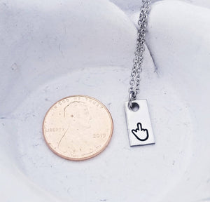 Dainty Middle Finger Necklace - Fuck you jewelry - Silver Fuck Necklace - Funny Sign Language - Sister Gift - Offensive Jewelry for Her