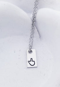 Dainty Middle Finger Necklace - Fuck you jewelry - Silver Fuck Necklace - Funny Sign Language - Sister Gift - Offensive Jewelry for Her