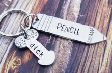 Load image into Gallery viewer, Funny Guy Gift - Pencil Dick Keychain- Bro Gift - Brother Gag Gift - Pencil Keychain - Offensive Gifts - Penis Keychain- Bachelorette Party