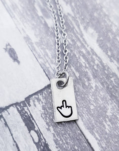 Dainty Middle Finger Necklace - Fuck you jewelry - Silver Fuck Necklace - Funny Sign Language - Sister Gift - Offensive Jewelry for Her