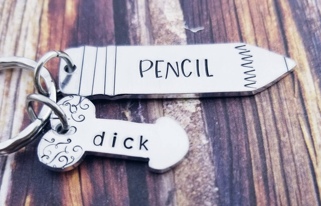 Funny Guy Gift - Pencil Dick Keychain- Bro Gift - Brother Gag Gift - Pencil Keychain - Offensive Gifts - Penis Keychain- Bachelorette Party