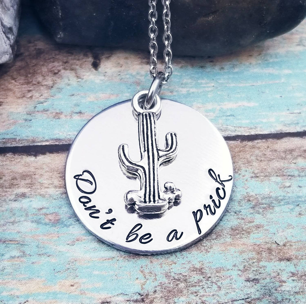 Don't be a Prick Cactus Necklace - Funny Friend Gifts for Her - Sister Gag Gift Funny gifts- Adult Gifts Cactus Jewelry Funny Not a Hugger